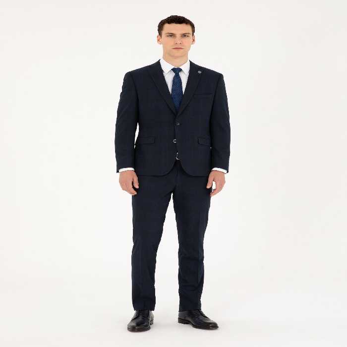 کت و شلوار مردانه سرمه ای پیرکاردین - فروشگاه لباس شهرمون