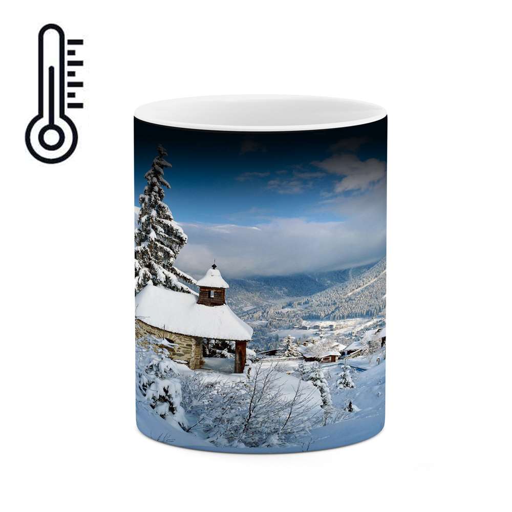 ماگ حرارتی کاکتی طرح منظره برفی مدل mgh15129