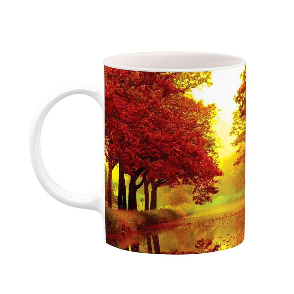 ماگ طرح منظره پاییزی مدل mug03893