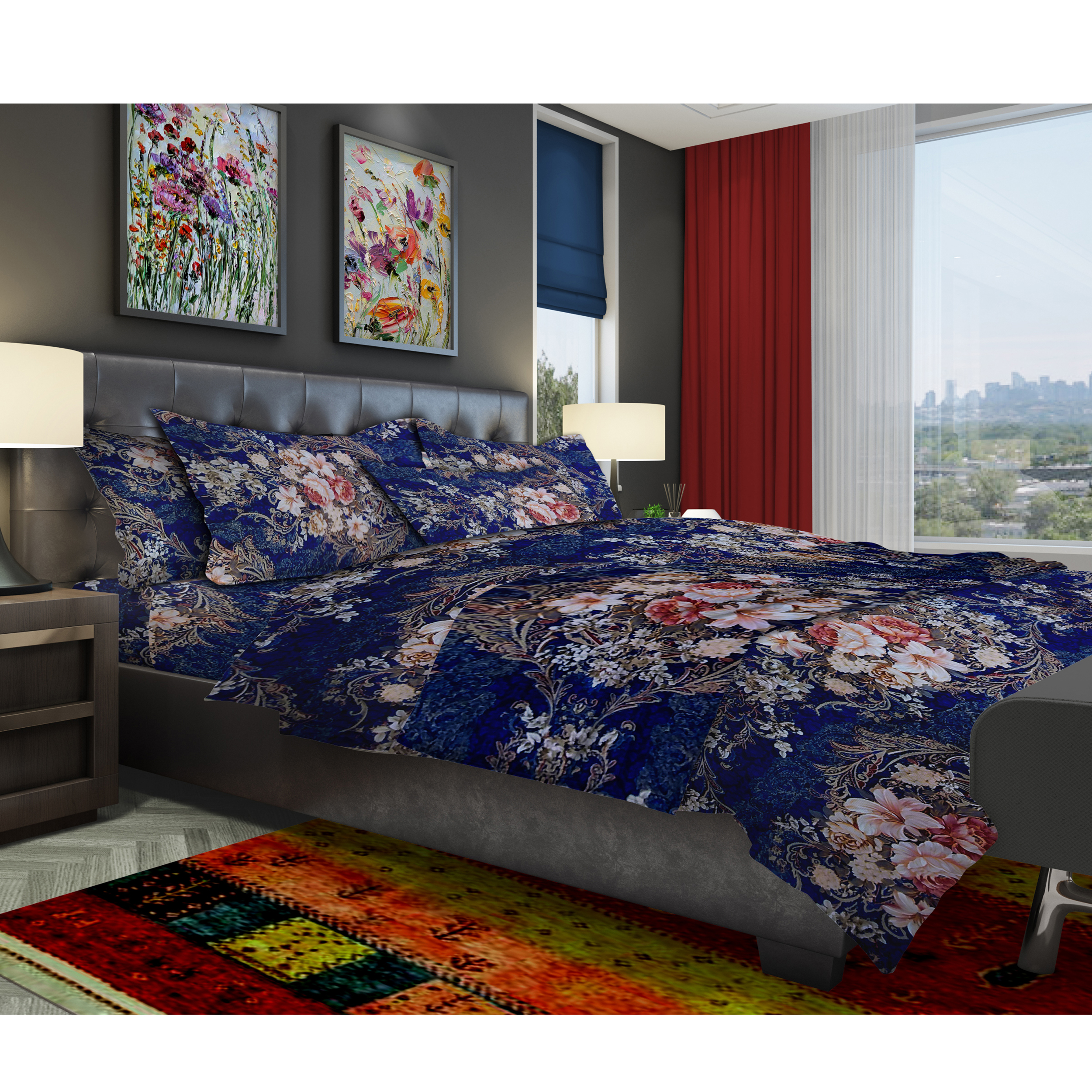 سرویس ملحفه طراحان دیبا مدل Avin q 2468 دو نفره 3 تکه