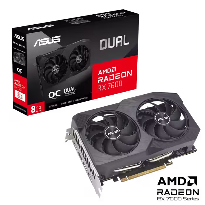کارت گرافیک ایسوس Dual Radeon™ RX 7600 V2 OC Edition با حافظه 8 گیگابایت
