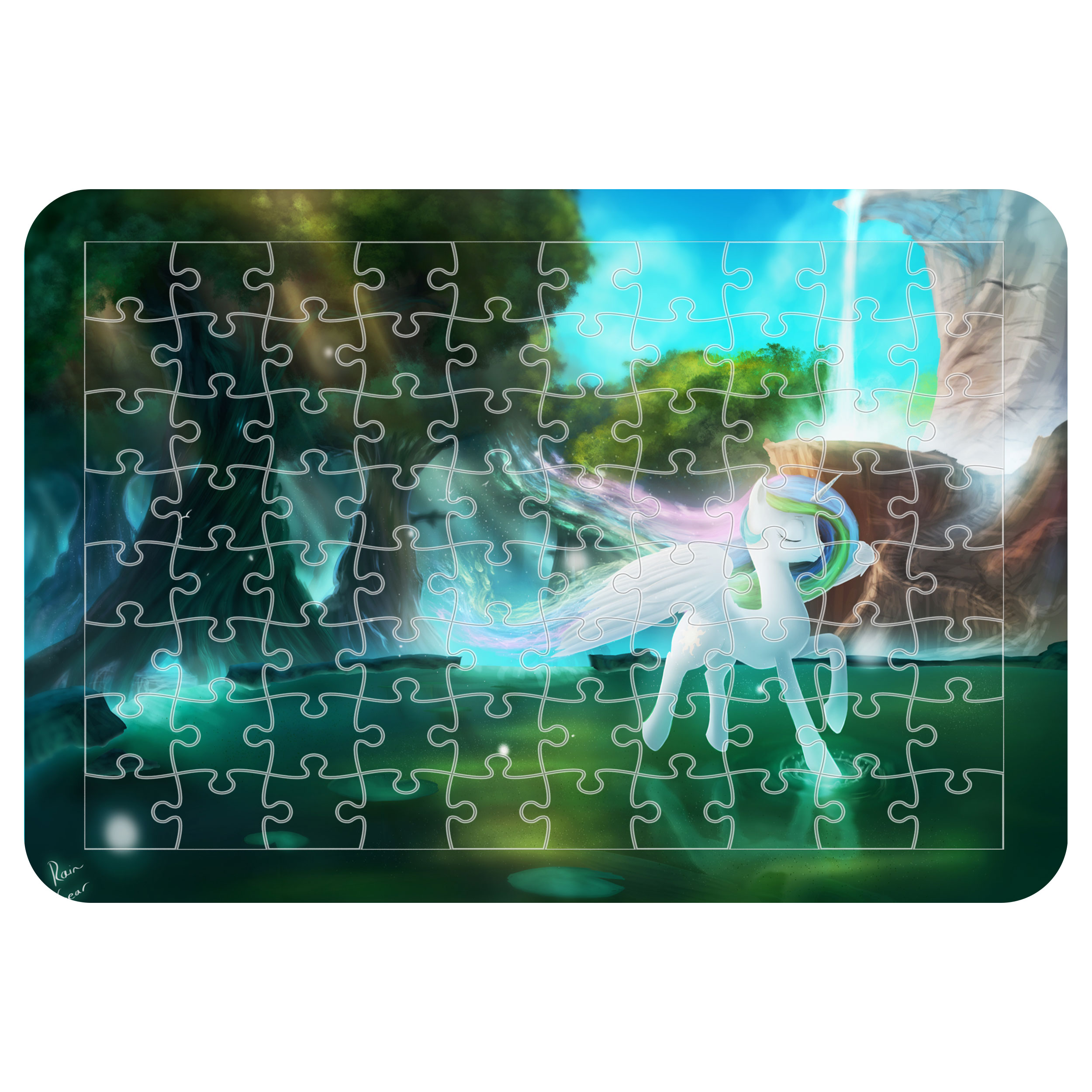 پازل 54 تکه اطلس آبی طرح کارتون  یونیکورن مدل P1622