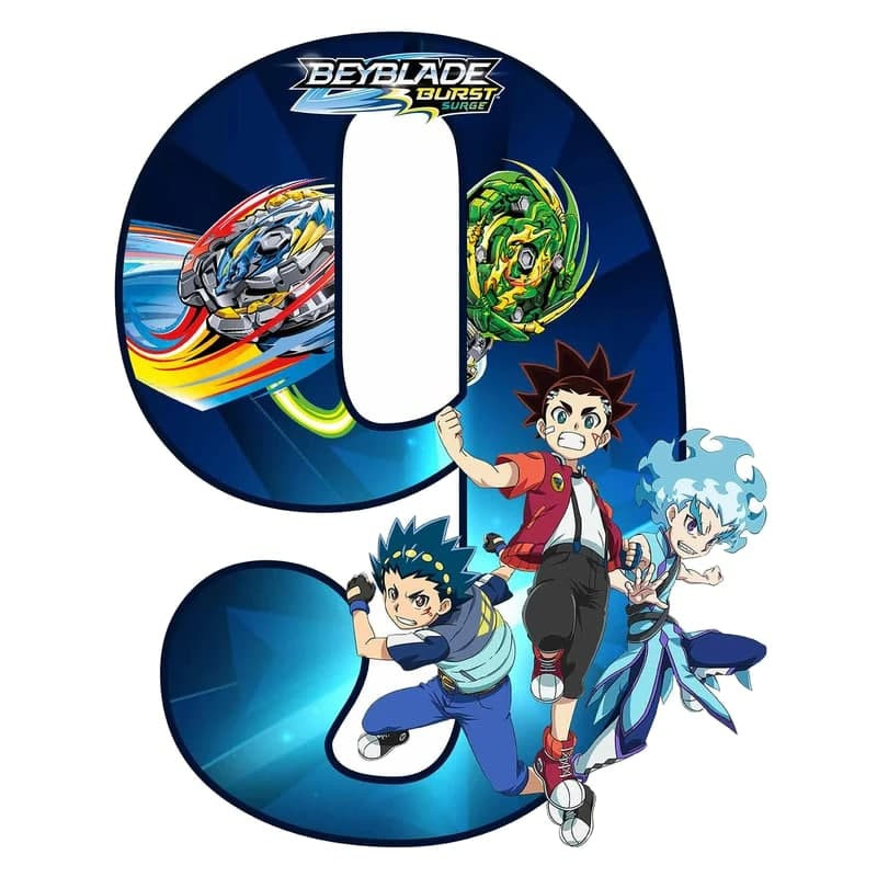 استند رومیزی تولد مدل عدد 9 طرح فرفره های انفجار