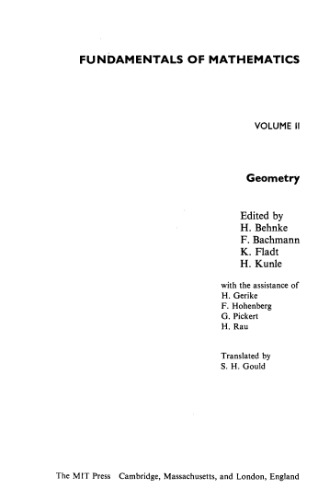 خرید و دانلود نسخه کامل کتاب Fundamentals of Mathematics, Volume II: Geometry