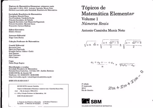 خرید و دانلود نسخه کامل کتاب Tópicos de Matemática Elementar - Volume 1 Números Reais