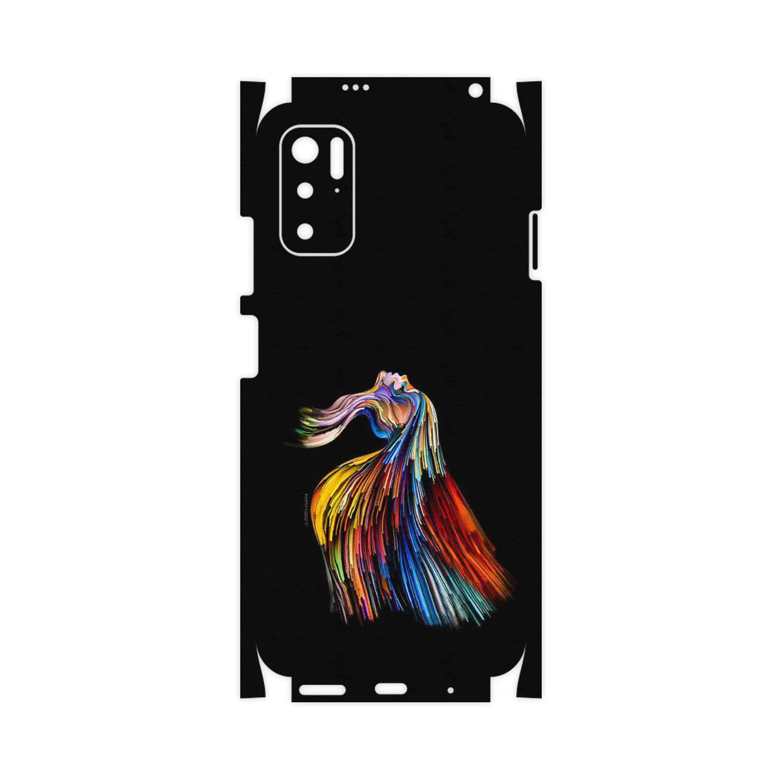 برچسب پوششی ماهوت مدل Rainbow Hair Digital Art-FullSkin مناسب برای گوشی موبایل شیائومی Poco M3 Pro 5G