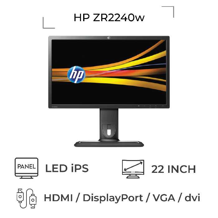 مانیتور استوک 22 اینچ اچ پی HP ZR2240W پورت HDMI