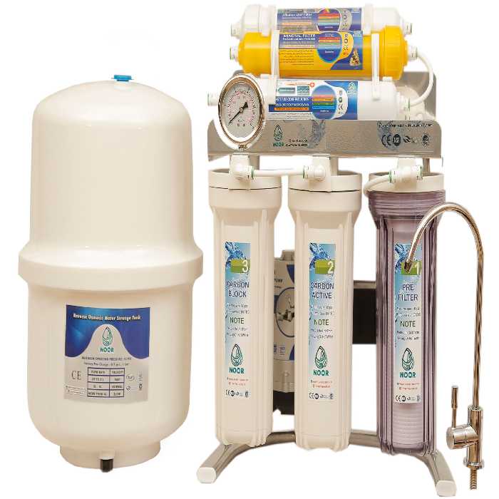 دستگاه تصفیه آب خانگی 7 مرحله ای نور مدل A chrome m700 با 18 ماه گارانتی