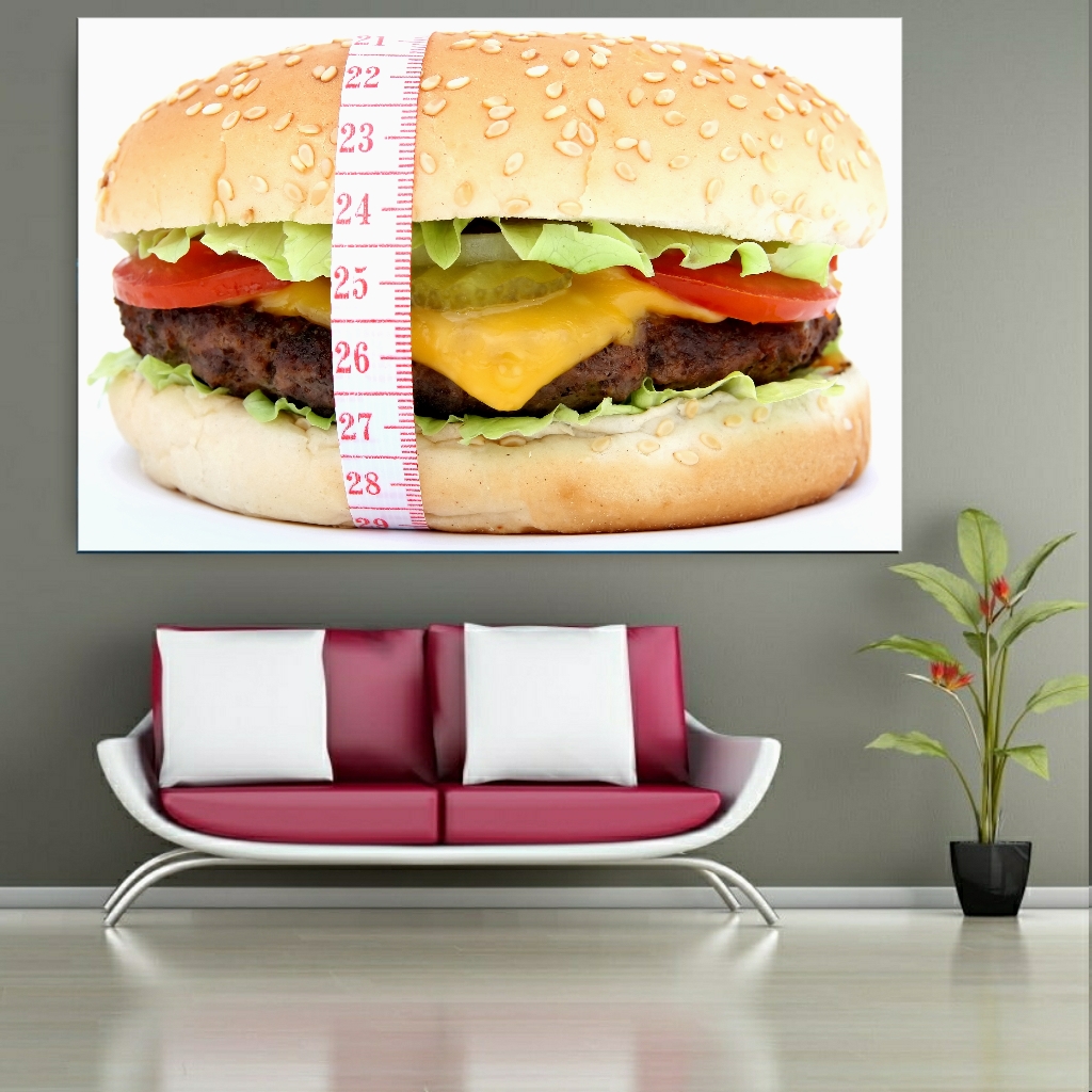 تابلو بوم طرح فست فود مدل همبرگر رژیمی کد SDB1614