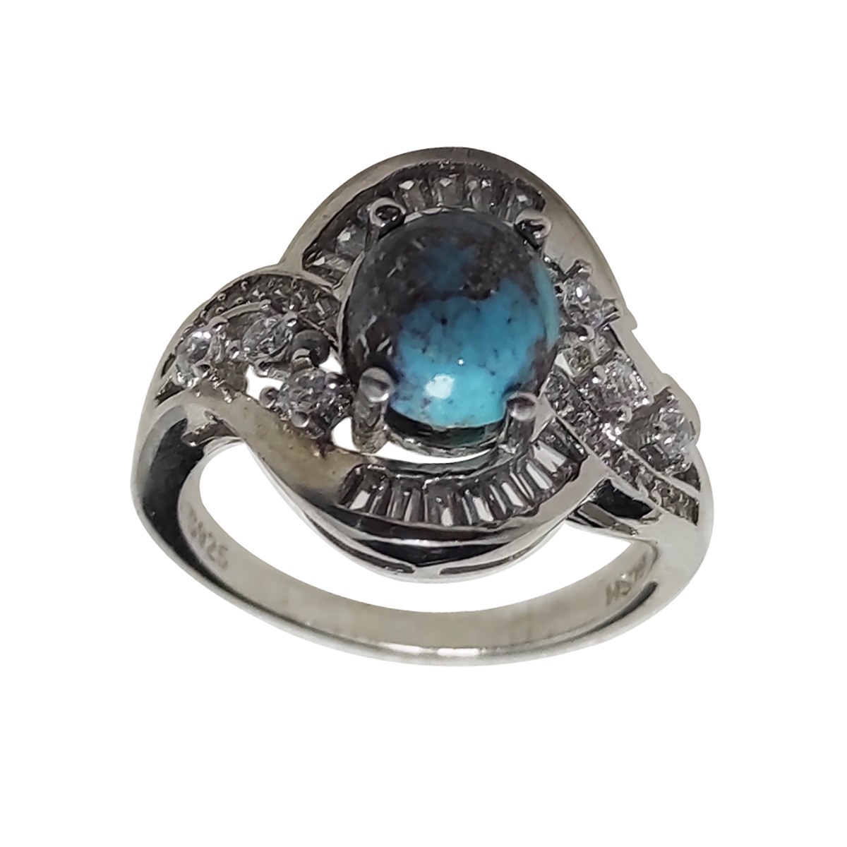 انگشتر نقره زنانه سلین کالا مدل فیروزه نیشابور طبیعی کد Mps-12637660