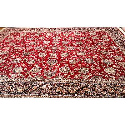 فرش ماشینی زمرد مشهد طرح افشان مدل گل  زمینه لاکی