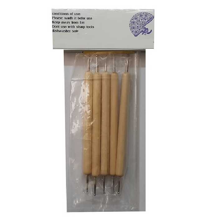 ابزار سفالگری به گز مدل داتینگ نقطه کوبی مجموعه 5 عددی