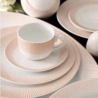 سرویس غذاخوری 102 پارچه چینی زرین ایران سری ایتالیا اف مدل مریدین