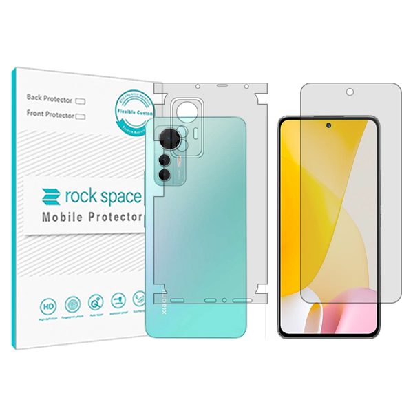 گلس محافظ صفحه نمایش و پشت گوشی شیائومی 12 Lite مدل نانو هیدروژل شفاف برند راک اسپیس کد MS