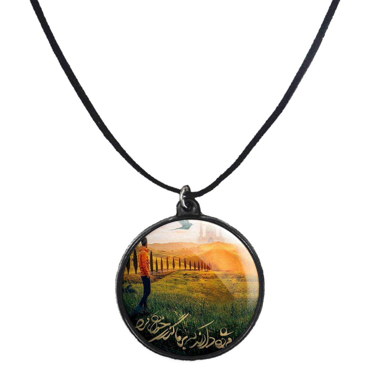 گردنبند پرمانه طرح امام زمان کد pmb.24099 مدل دو طرفه