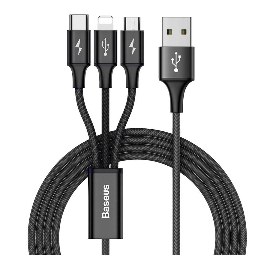 قیمت و خرید کابل تبدیل 1.2 متری سه سر بیسوس مدل Rapid Series CAMLT-SU01 | یاس ارتباط