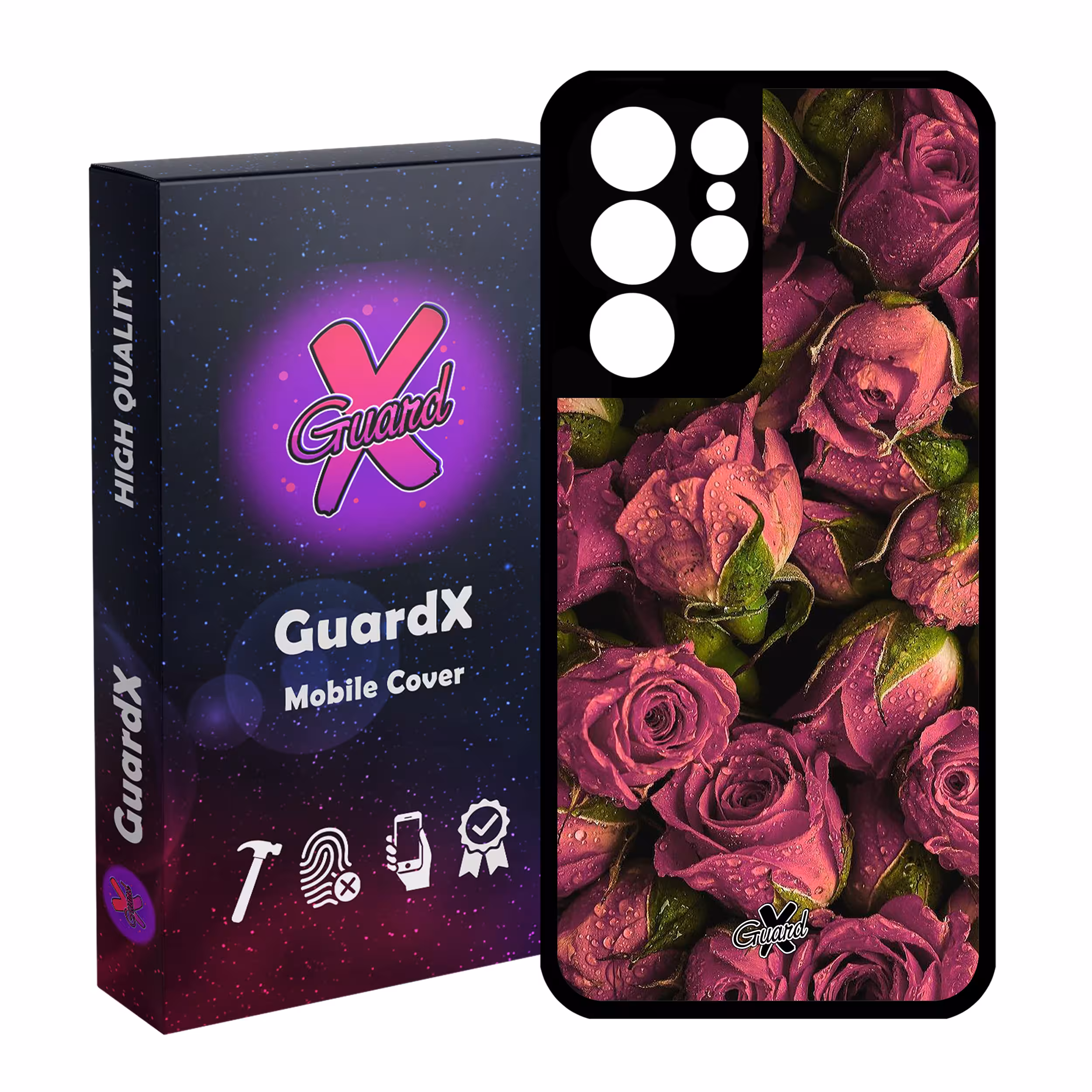 کاور گارد ایکس طرح Flower مدل Glass10006 مناسب برای گوشی موبایل سامسونگ Galaxy S21 Ultra