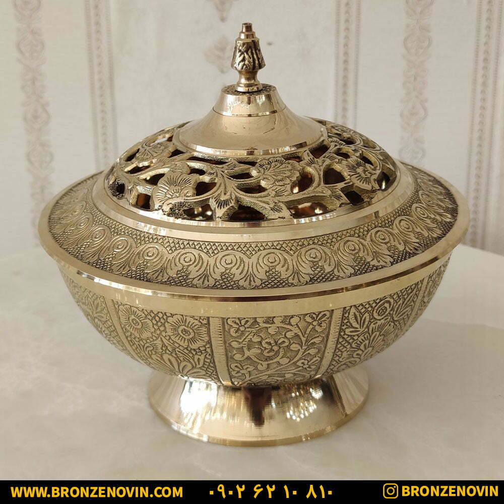شکلات خوری برنزی هندی مدل مشبک کد 3706