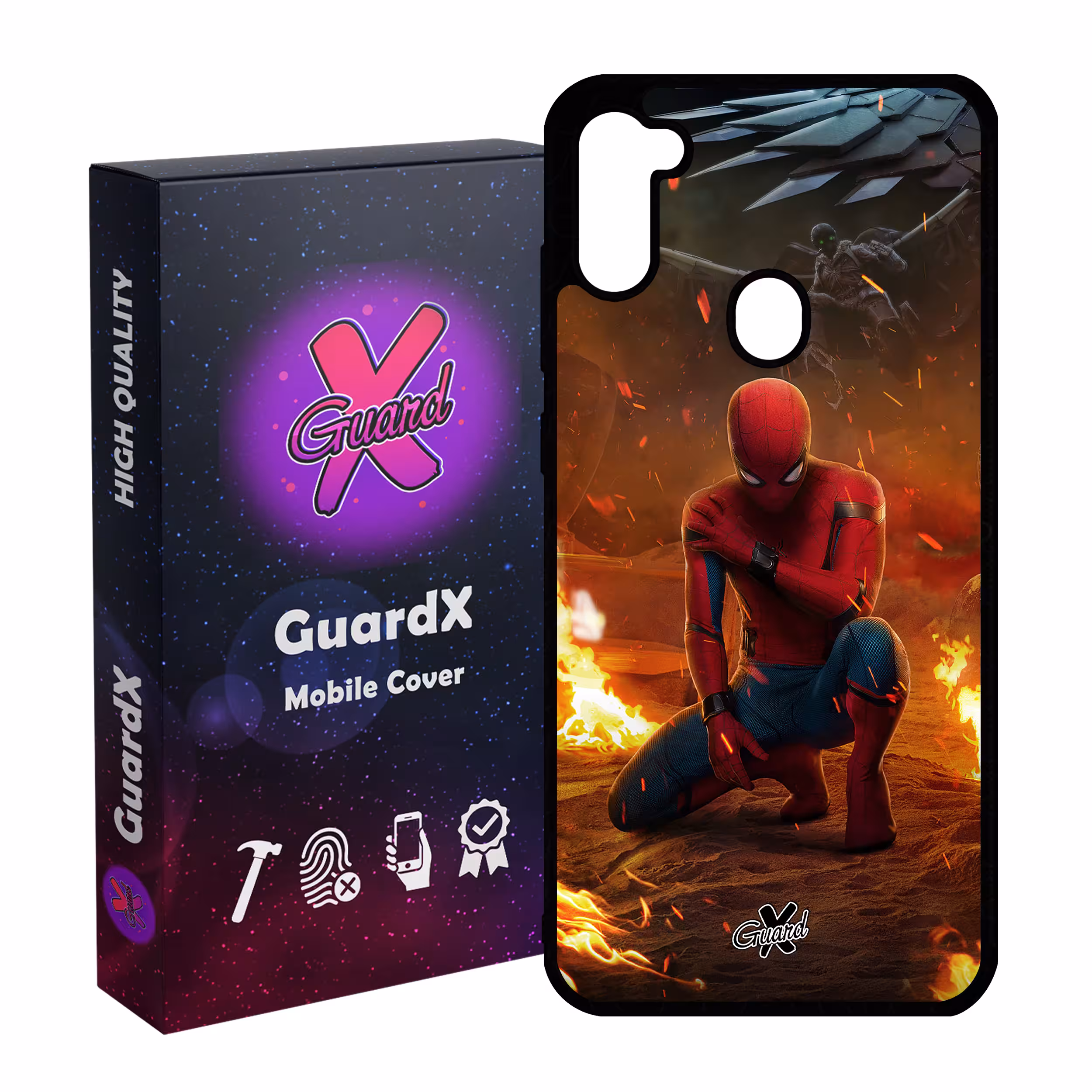 کاور گارد ایکس طرح Spider Man مدل Glass10098 مناسب برای گوشی موبایل سامسونگ Galaxy A11 / M11