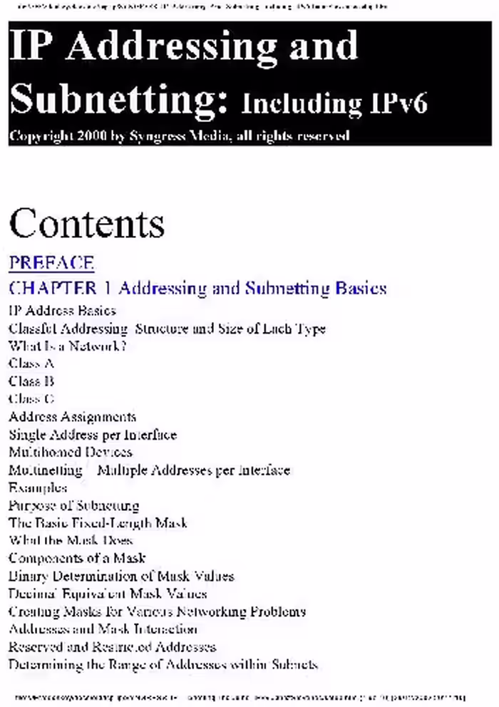 خرید و دانلود نسخه کامل کتاب TCPIP IP Addressing And Subnetting (Including IPv6)