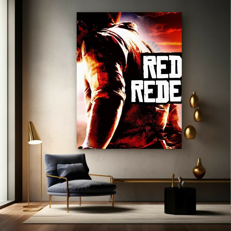 تابلو شاسی طرح گیم مهیج RED DEAD مدل بازمانده کد BR130 | دنیای قاب