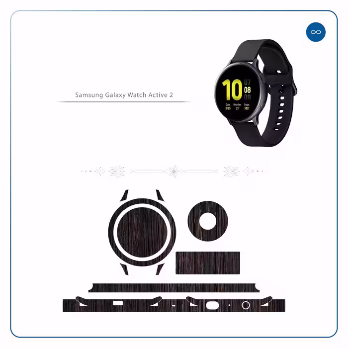 برچسب ماهوت طرح Burned-Wood مناسب برای ساعت هوشمند سامسونگ Galaxy Watch Active 2 44mm