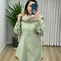 مانتو لنین نچرال اعلا گلدوزی شده ستایش