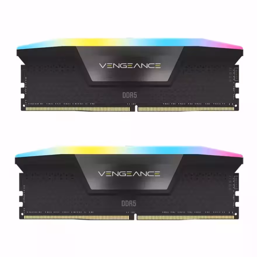 رم دسکتاپ DDR5 دو کاناله 5200 مگاهرتز CL40 کورسیر مدل VENGEANCE RGB ظرفیت 64 گیگابایت