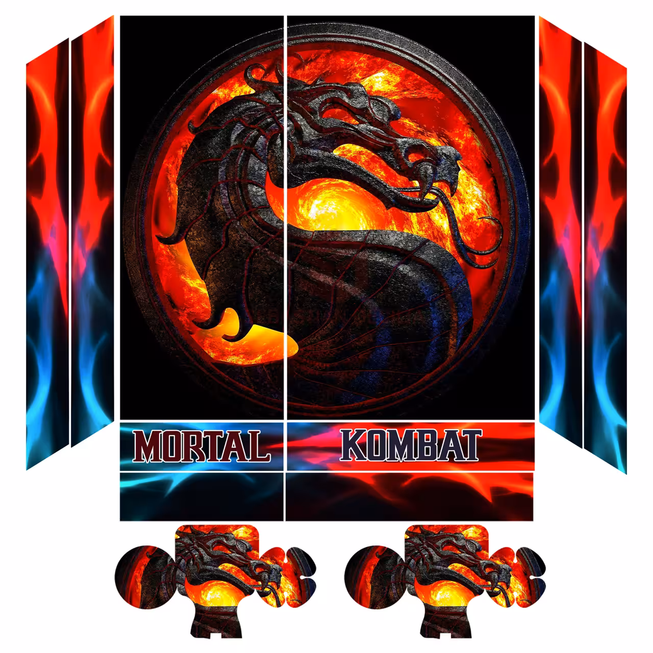 برچسب کنسول بازی مدل mortal kombat کد 140 مجموعه 12 عددی