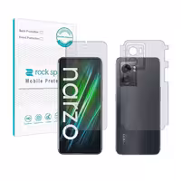 گلس صفحه نمایش و پشت گوشی ریلمی Narzo 50 5G مدل نانو هیدروژل شفاف برند راک اسپیس کد MS