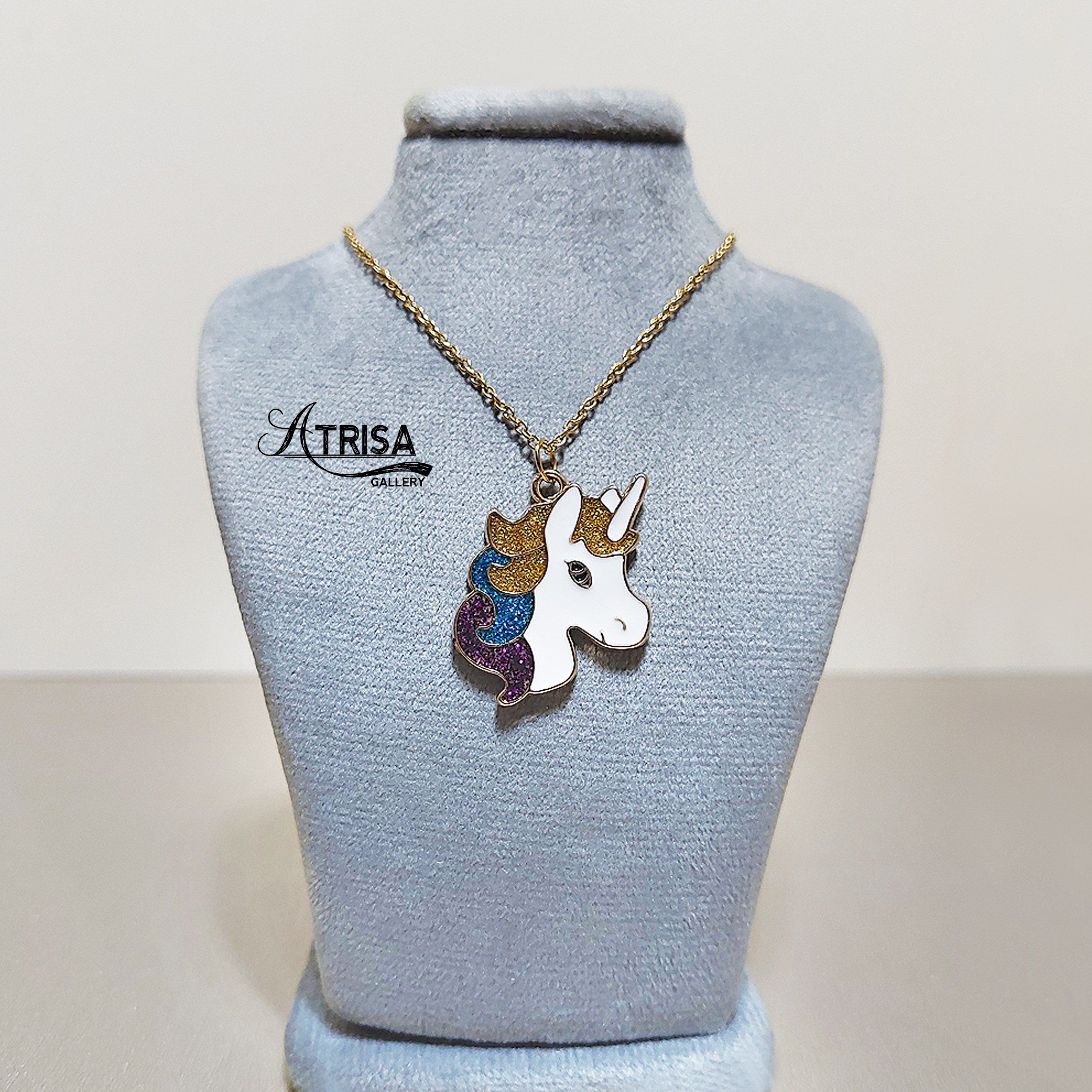 گردنبند استیل مدل اسب تک شاخ - کد PS010