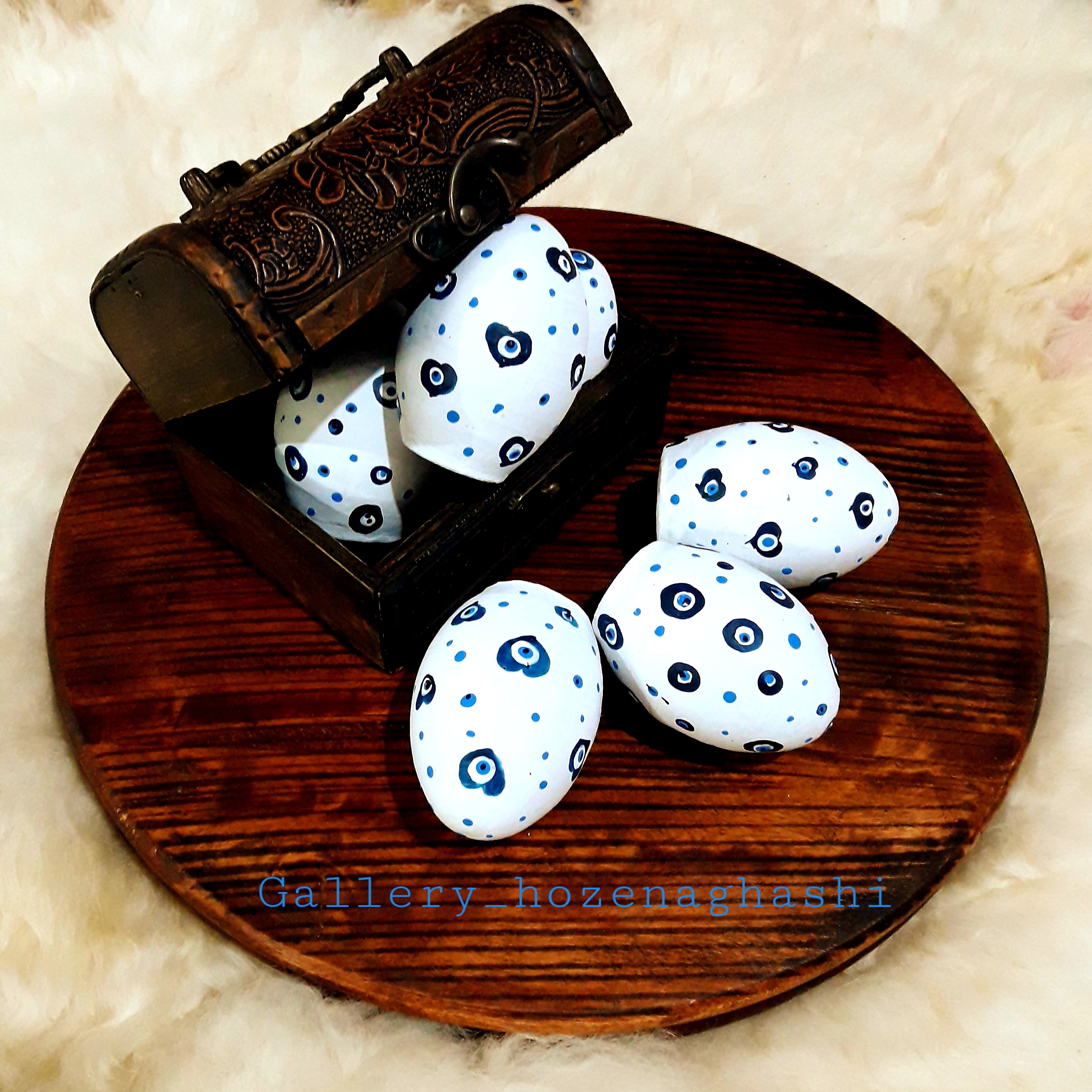 تخم مرغ  سفالی طرح چشم نظر