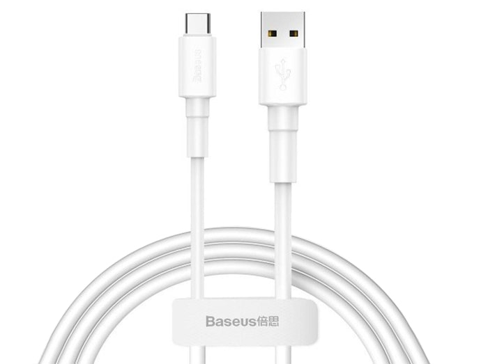 کابل تایپ سی بیسوس Baseus mini white Type-C Cable 1m/3A