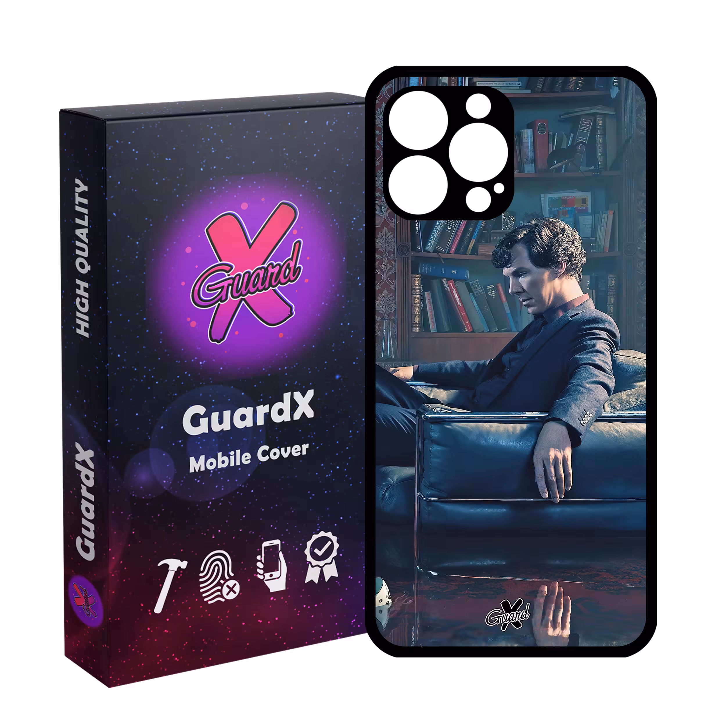 کاور گارد ایکس طرح شرلوک مدل Glass10519 مناسب برای گوشی موبایل اپل iPhone 13 Pro Max