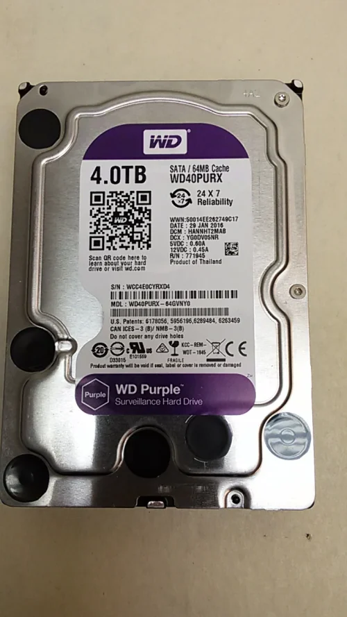 هارد 4 ترابایت WD PURPLE (سلامت 100% -مشابه نو – کارکرد 2 ساعت) تولید 2023