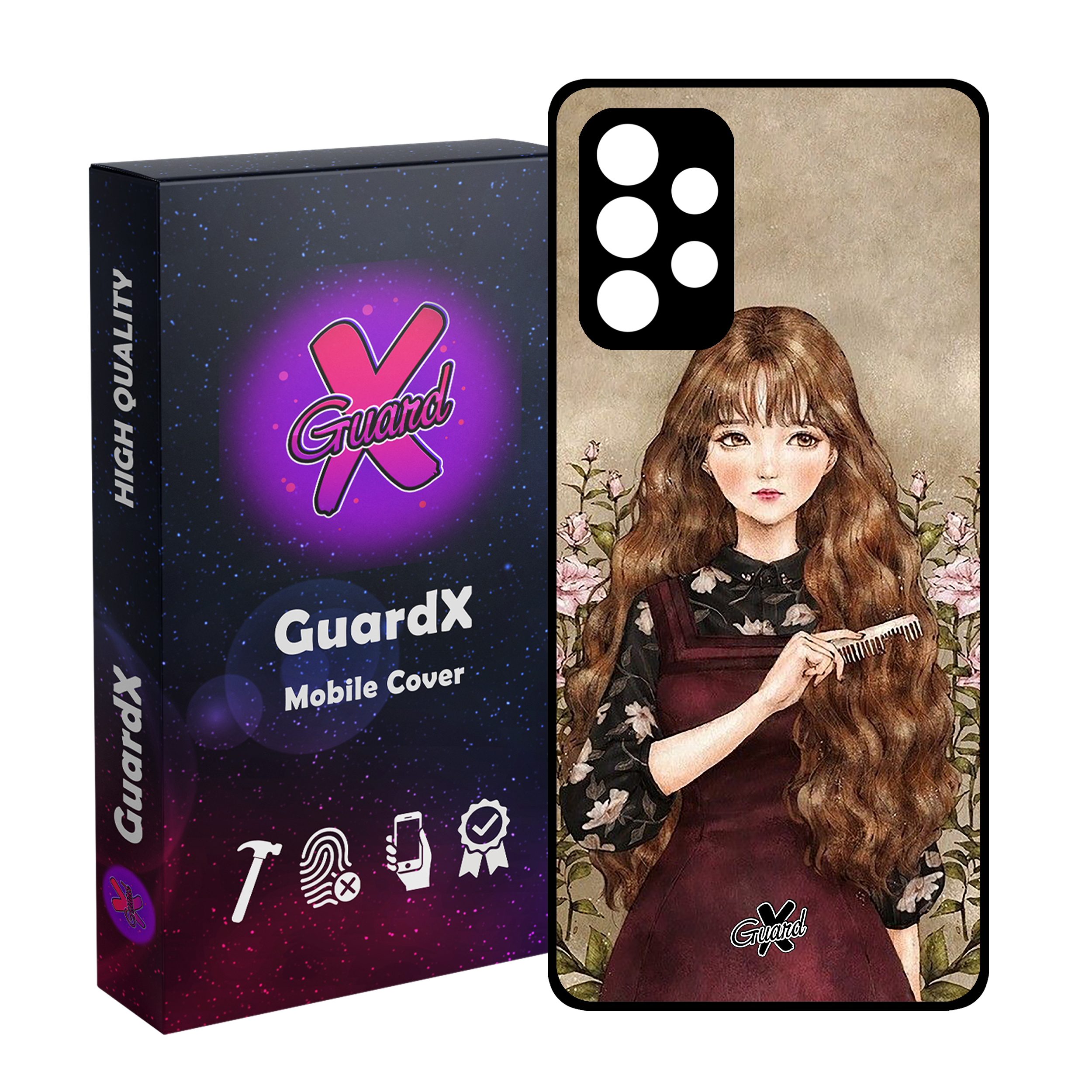 کاور گارد ایکس طرح دختر مدل Glass10246 مناسب برای گوشی موبایل سامسونگ Galaxy A32 4G