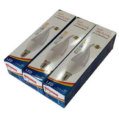 لامپ ال ای دی 6 وات پارس اروند مدل اشکی پایه E14 بسته 3 عددی