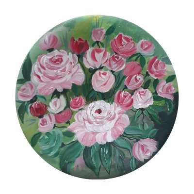 بشقاب دیوارکوب طرح گل سفالی کد D108-S25