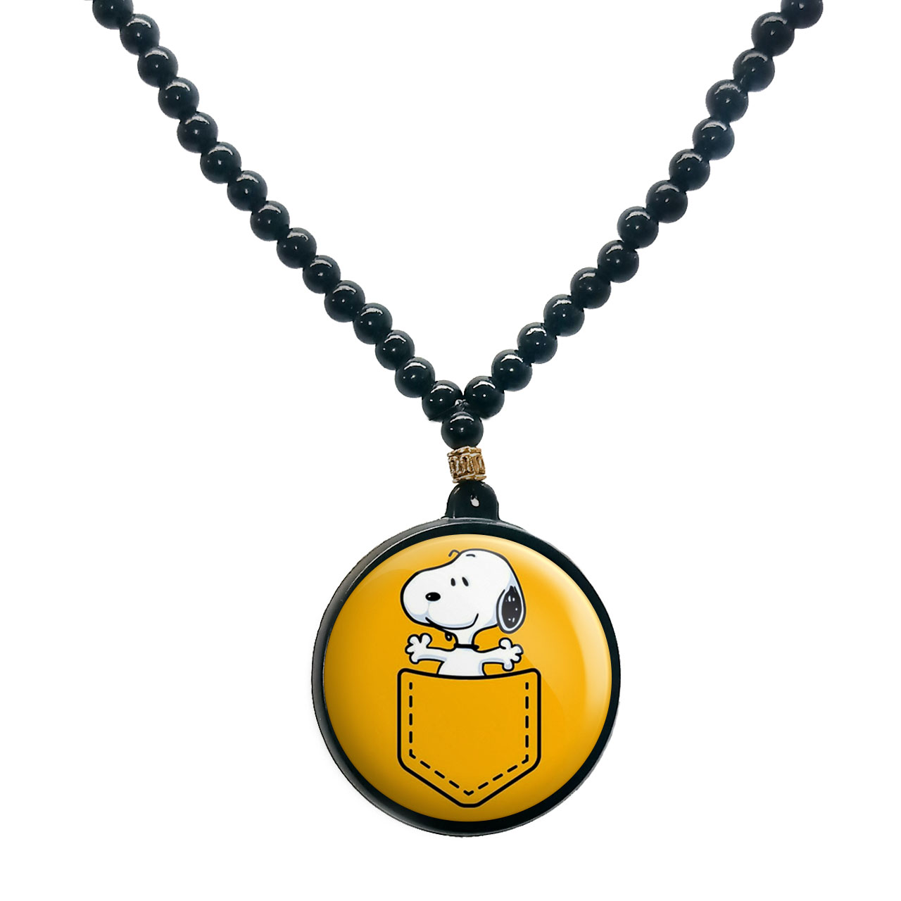 گردنبند پرمانه طرح اسنوپی کد pmd.14462 مدل دو طرفه