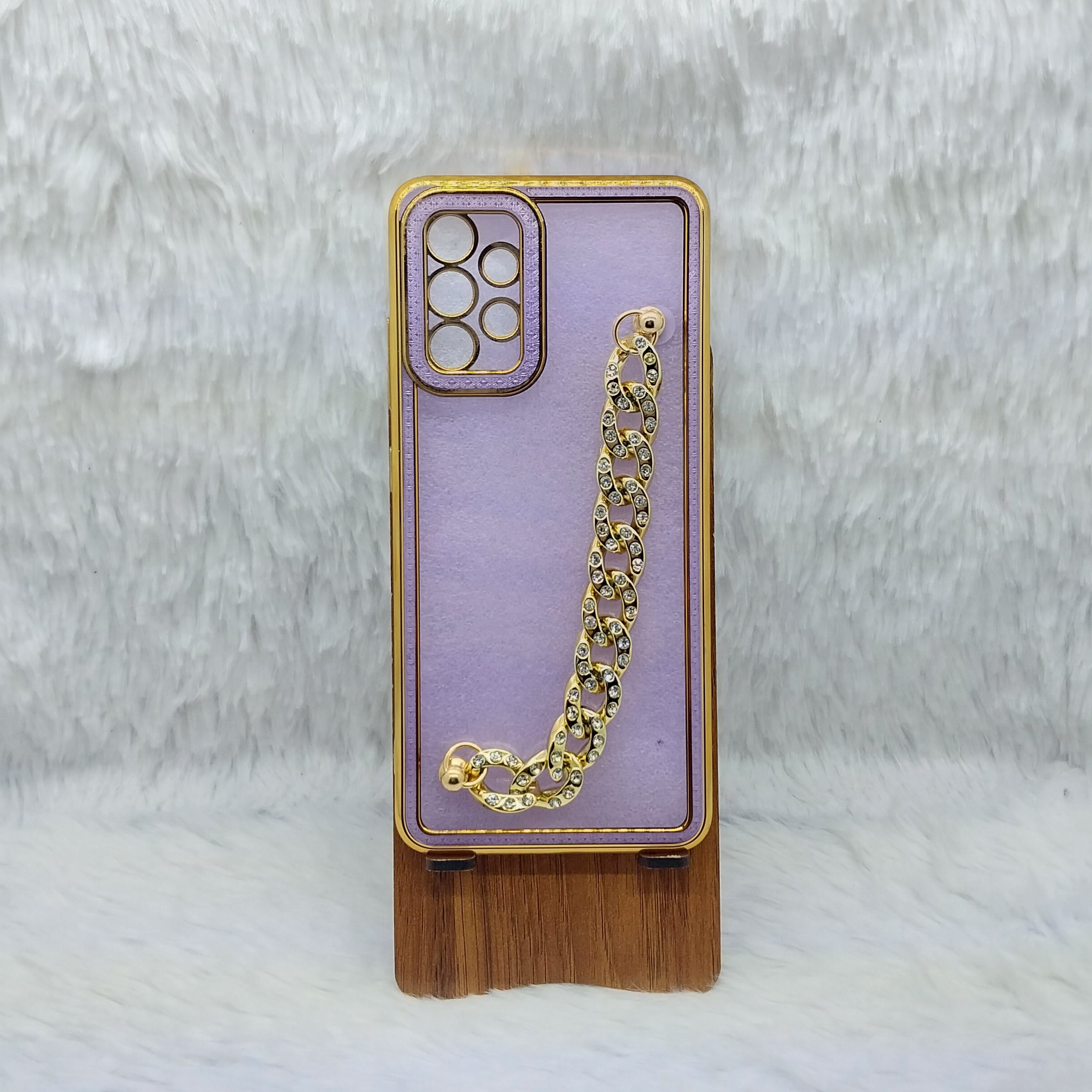 گارد (قاب) گوشی دخترانه A32  4Gمدل دستبندی کارتیر رنگ بنفش مناسب گوشی  Samsung  A32  4G