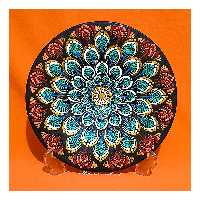 بشقاب سفالی نقطه کوبی شده کد 07