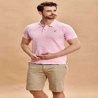 تی شرت یقه پولو صورتی مردانه چوگان کیمن اورجینال اسمایل SMILE