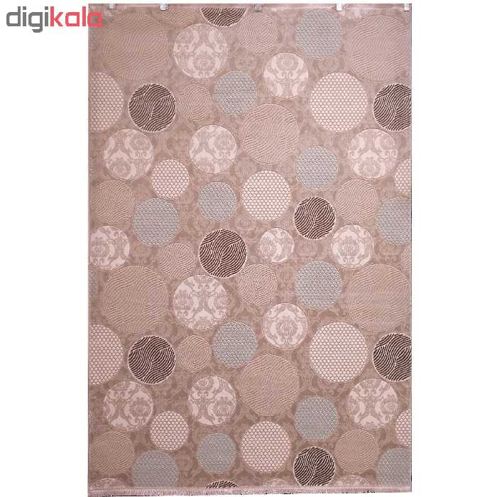 فرش ماشینی زمرد مشهد طرح دایره رنگ زمینه بژ