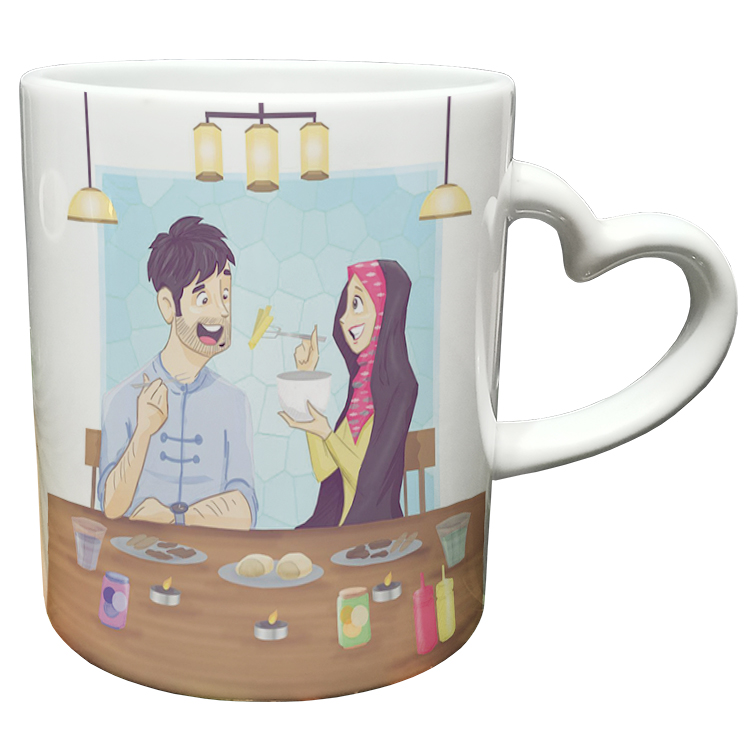 ماگ مدل دسته قلبی طرح عاشقانه کد 281