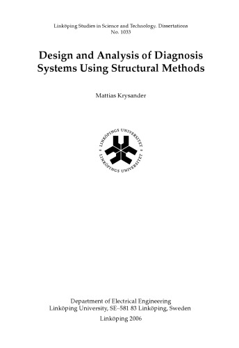خرید و دانلود نسخه کامل کتاب Design and analysis of diagnosis systems using structural methods