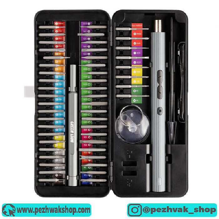 پیچ گوشتی شارژی گرین لاین مدل GN58IN1ELSD مجموعه 58 عددی