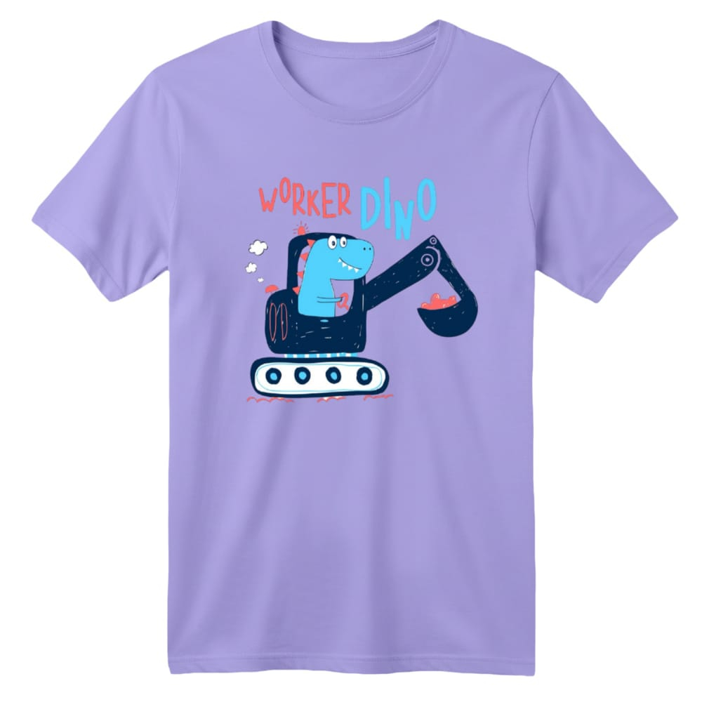 تی شرت آستین کوتاه بچگانه مدل دایناسور کد 17 رنگ یاسی