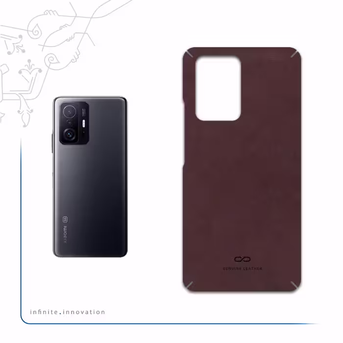 برچسب پوششی ماهوت مدل Matte-Dark-Brown-Leather مناسب برای گوشی موبایل شیائومی 11T