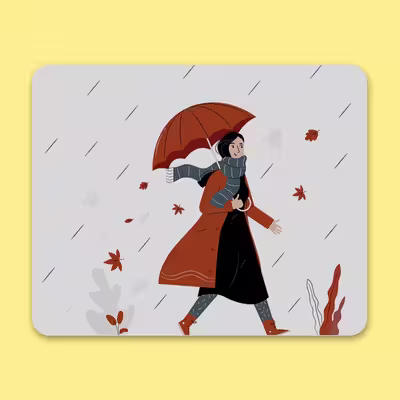 ماوس پد طرح دختر پاییز کد P100303