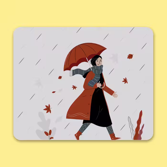 ماوس پد طرح دختر پاییز کد P100303